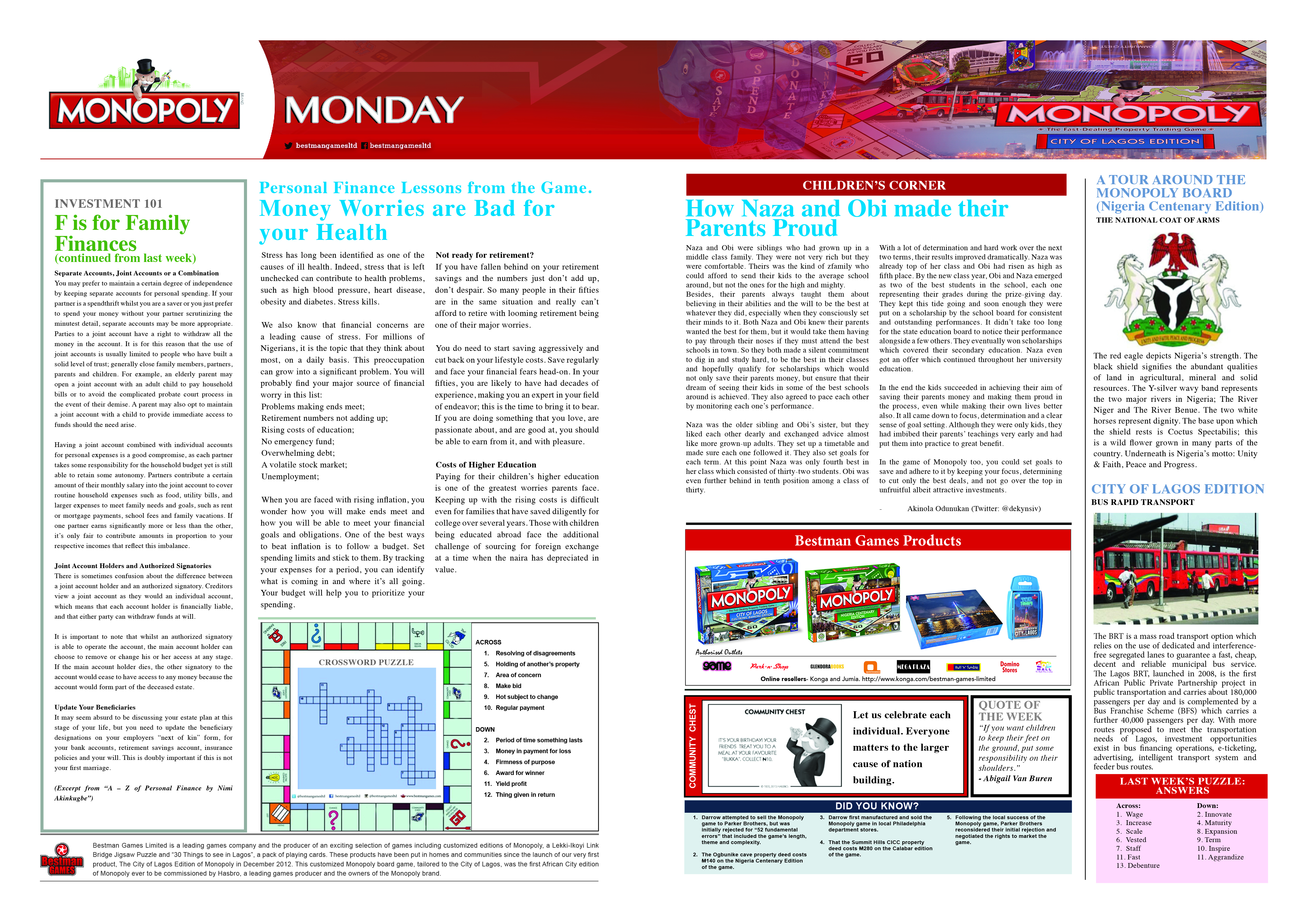 Monopoly Monday - WeeK 17 - 9th May 2016